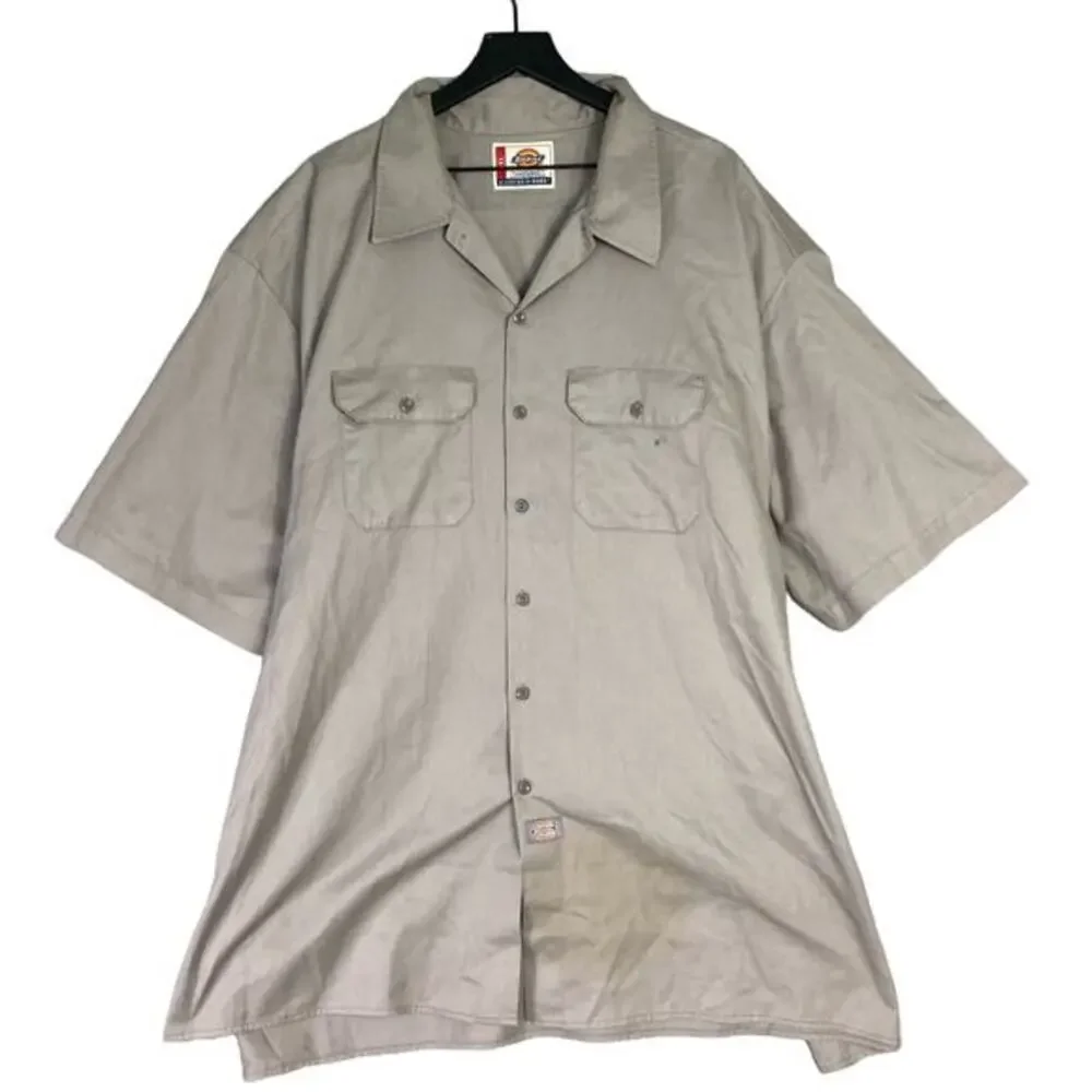 Dickies Men's Short Sleeve Work‎ Shirt 5XL Big Tall Plus Size Beige Workwear